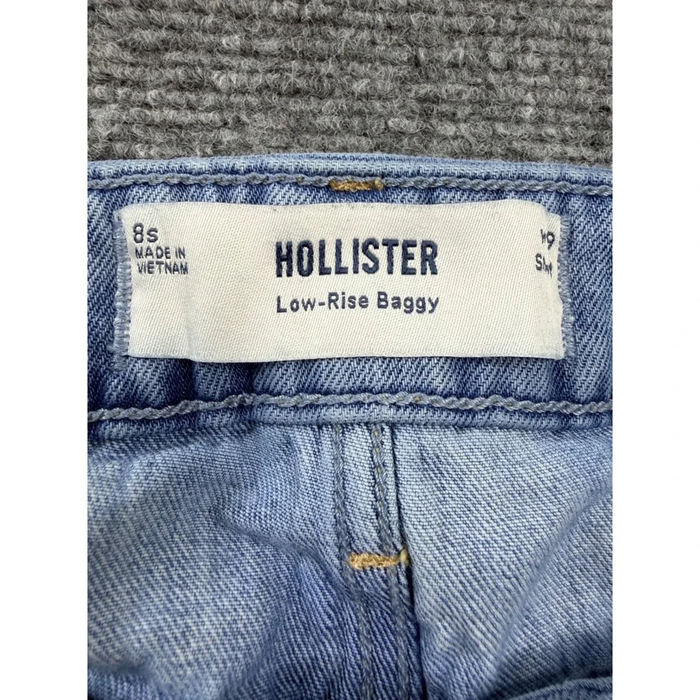 Y2K Hollister Low-Rise‎ Baggy Cargo Jeans Light Wash Blue W29 Short 8S 355D3429